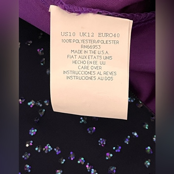 Reggio maxi formal sleeveless sequins purple gown dress Y2K size 10 - Picture 10 of 15